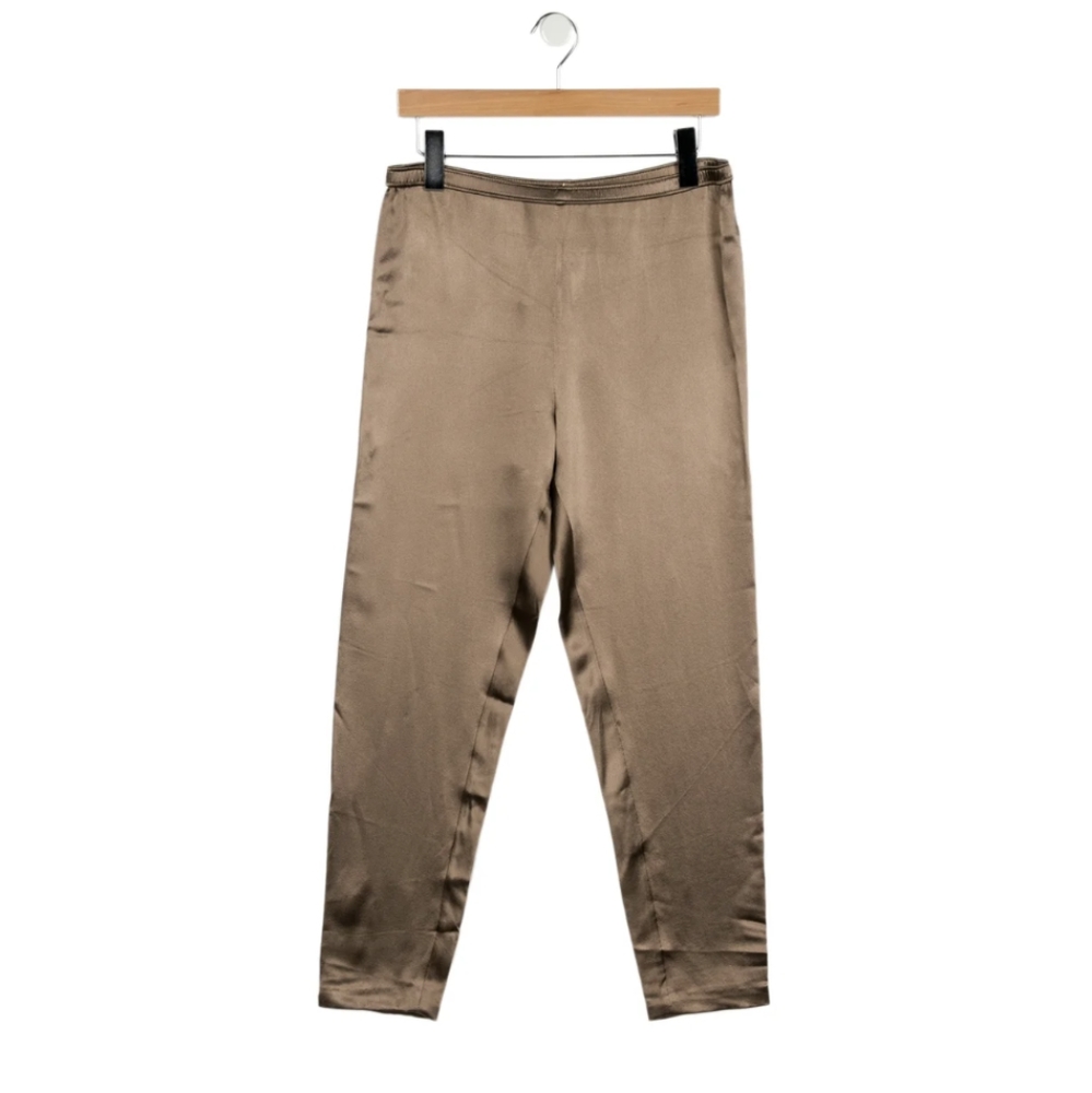 Peter Cohen Brown Silk pedal pant slim leg